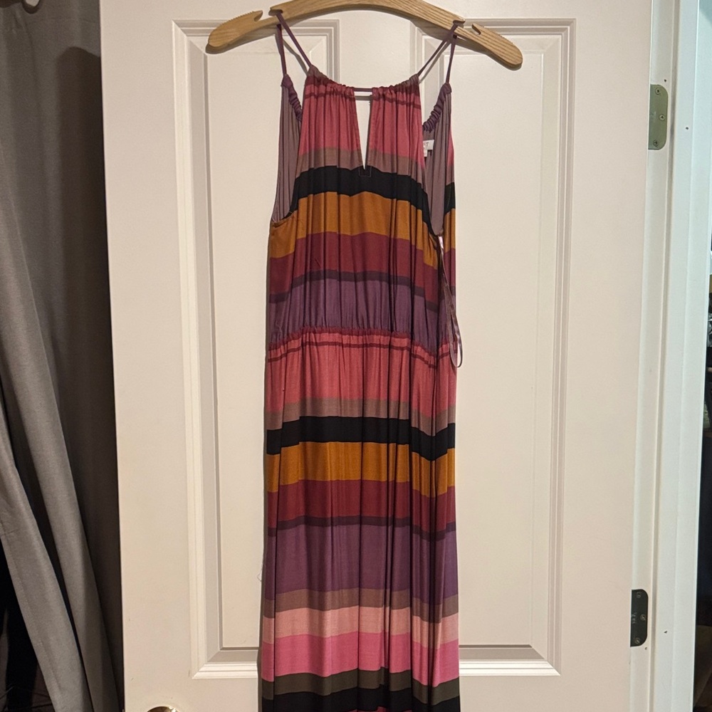 LOFT Colorful Striped Maxi Dress